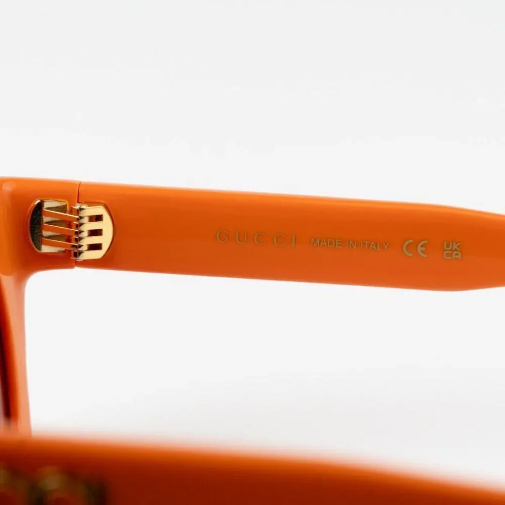 NEW Gucci GG1773S 004 Orange Brown Cat Eye Unisex Sunglasses